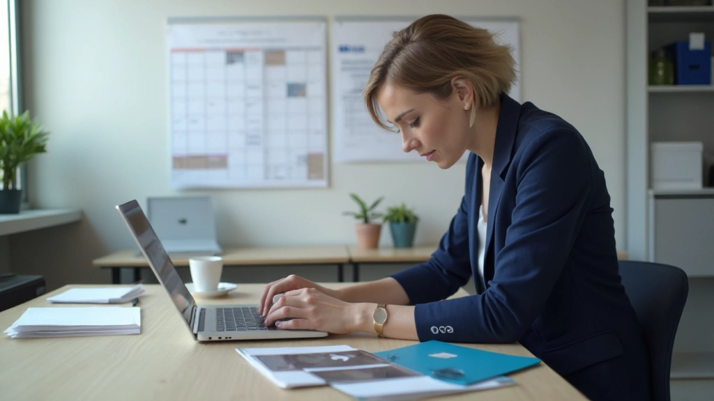 Профессиональный человек работает за столом с временными блоками в расписании