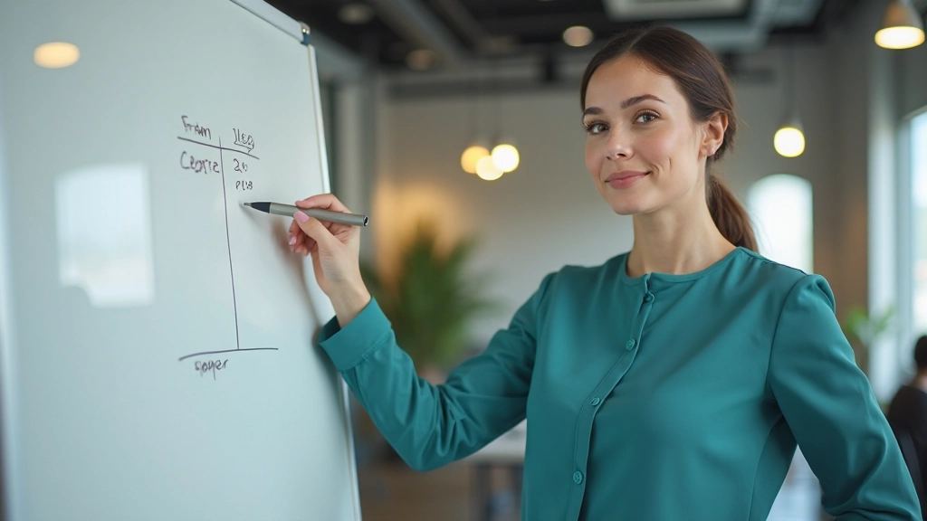 Женщина проводит планирование еженедельных целей с использованием матрицы приоритетов